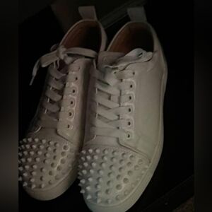 Christian Louboutin White Studded Low-Top Sneakers
